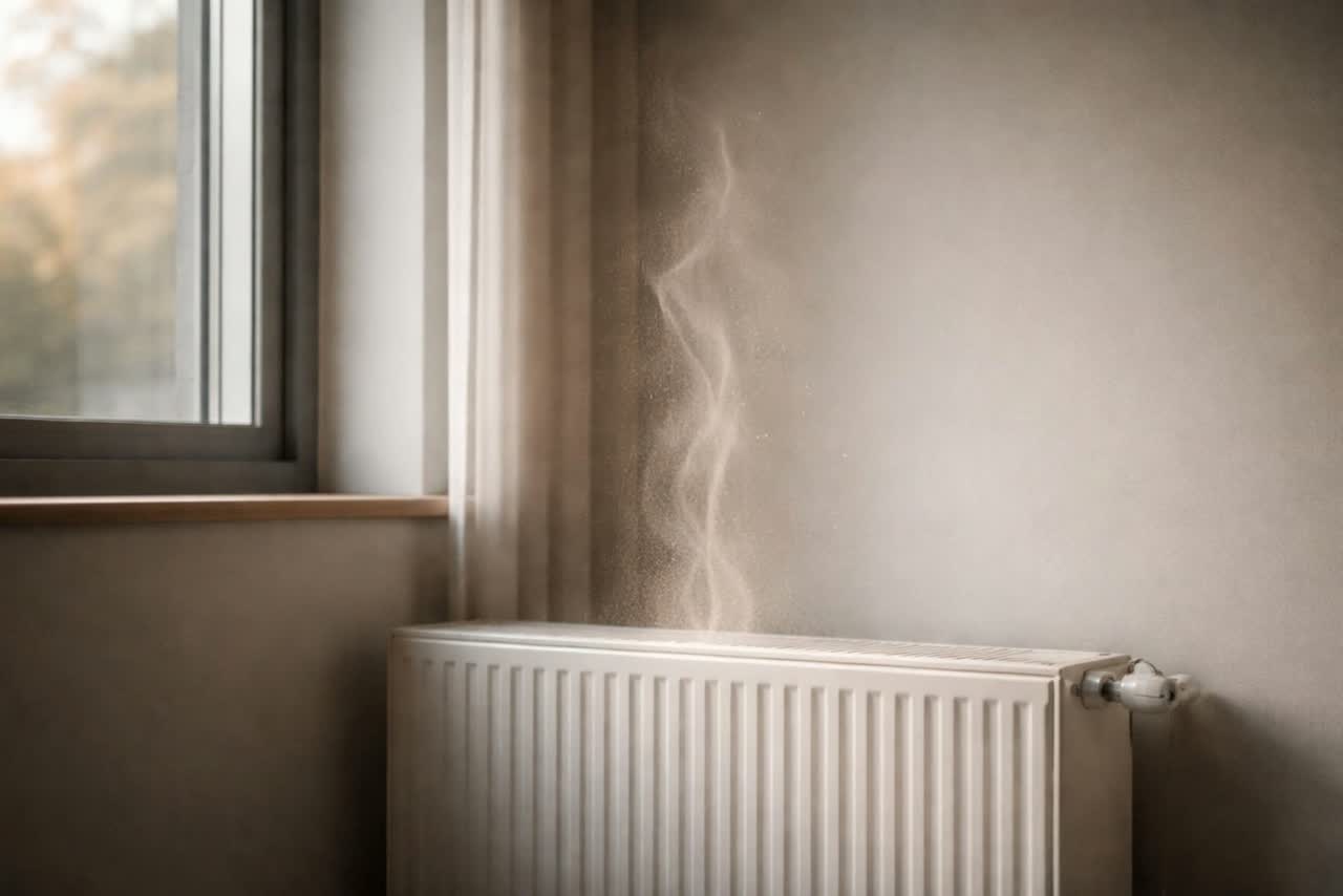 Convection rising from a heat source and interacting with passive airflow architecture