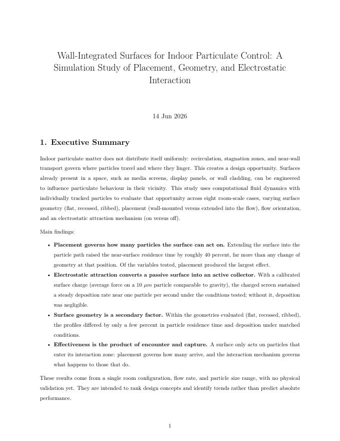 Cover page of the PASSAIR white paper on wall-integrated surfaces